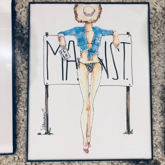 Original J.Crew Somsack Sketches, framed & signed - Picture 3 of 5